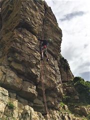 Nick Taylor on "Why We Got The Sack From The Museum" on Holys Wash Buttress, Gower, South Wales
