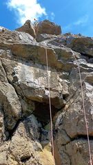 rock climbing topo showin "Martian Direct" at Blackhole Crag, Gower, South Wales