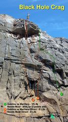rock climbing topo for the grrove at Blackhole Crag, Gower South Wales