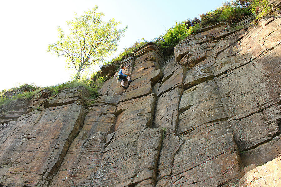 climbing on the right-hand side of Tirpentwys